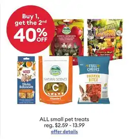 Petsmart ALL small pet treats offer