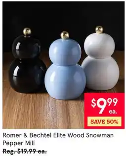 Kitchen Stuff Plus Romer & Bechtel Elite Wood Snowman Pepper Mill offer