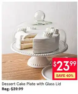 Kitchen Stuff Plus Dessert Cake Plate with Glass Lid offer