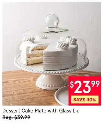 Kitchen Stuff Plus Dessert Cake Plate with Glass Lid offer