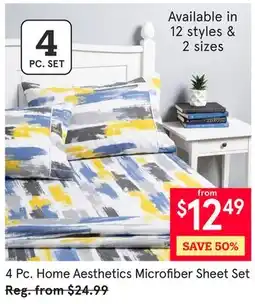 Kitchen Stuff Plus 4 Pc. Home Aesthetics Microfiber Sheet Set offer