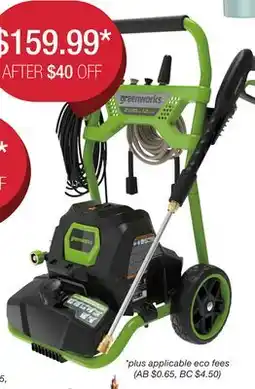Costco Greenworks pressure washer offer