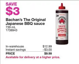 Costco Bachan's The Original Japanese BBQ sauce offer