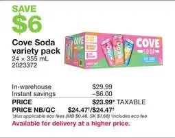Costco Cove Soda variety pack offer