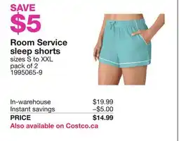 Costco Room Service sleep shorts offer