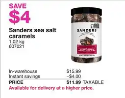 Costco Sanders sea salt caramels offer