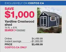 Costco Yardline Crestwood shed offer