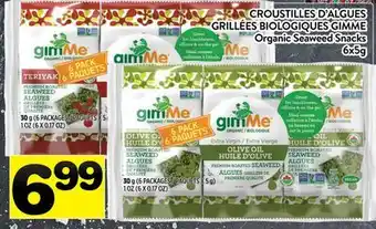 Supermarché PA CROUSTILLES D'ALGUES GRILLÉES BIOLOGIQUES GIMME | Organic Seaweed Snacks offer