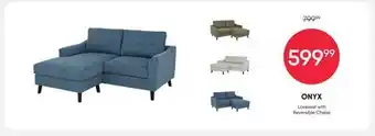 Meubles RD Onyx - Loveseat with Reversible Chaise offer
