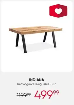 Meubles RD Indiana - Rectangular Dining Table 75 offer