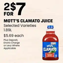 Freson Bros Mott's clamato juice offer