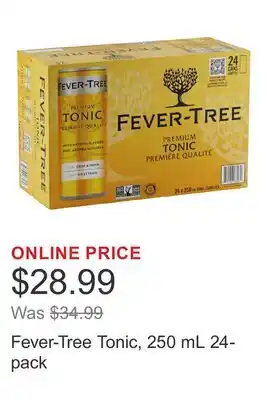 Costco Fever-Tree Tonic, 250 mL 24-pack offer