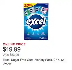 Costco Excel Sugar Free Gum, Variety Pack, 27 × 12 pieces offer