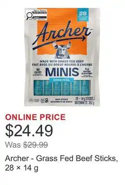 Costco Archer - Grass Fed Beef Sticks, 28 × offer