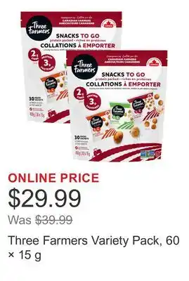 Costco Three Farmers Variety Pack, 60 × offer
