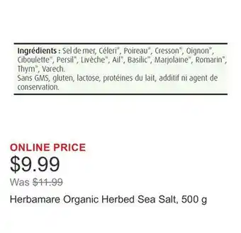 Costco Herbamare Organic Herbed Sea Salt offer