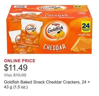 Costco Goldfish Baked Snack Cheddar Crackers, 24 × 43 g (1.5 oz.) offer