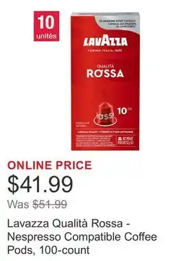 Costco Lavazza Qualità Rossa - Nespresso Compatible Coffee Pods, 100-count offer