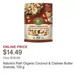 Costco Nature's Path Organic Coconut & Cashew Butter Granola offer