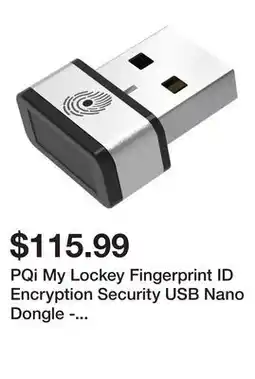 Newegg PQi My Lockey Fingerprint ID Encryption Security USB Nano Dongle - 6F01-0000R1002 offer