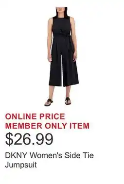 Costco DKNY Women's Side Tie Jumpsuit offer
