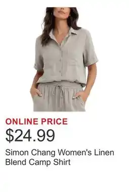 Costco Simon Chang Women's Linen Blend Camp Shirt offer