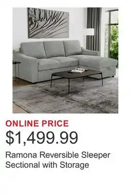 Costco Ramona Reversible Sleeper Sectional with Storage offer