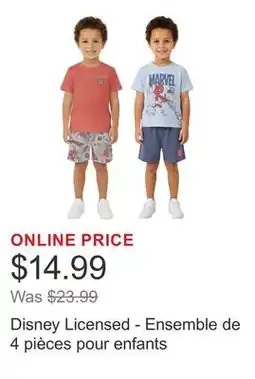 Costco Disney Licensed - Ensemble de 4 pièces pour enfants offer