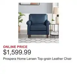 Costco Prospera Home Larsen Top-grain Leather Chair offer