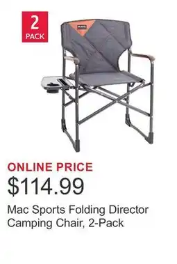 Costco Mac Sports Folding Director Camping Chair, 2-Pack offer