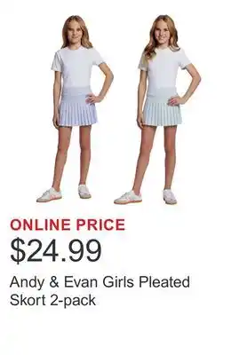 Costco Andy & Evan Girls Pleated Skort 2-pack offer