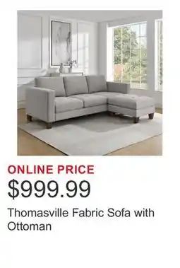 Costco Thomasville Fabric Sofa with Ottoman offer