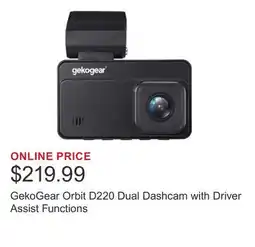 Costco GekoGear Orbit D220 Dual Dashcam with Driver Assist Functions offer