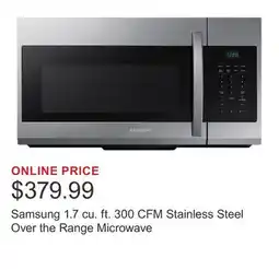 Costco Samsung 1.7 cu. ft. 300 CFM Stainless Steel Over the Range Microwave offer
