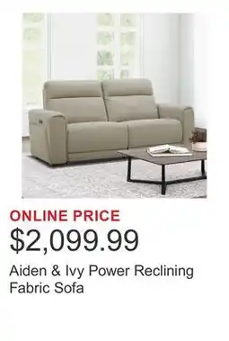 Costco Aiden & Ivy Power Reclining Fabric Sofa offer