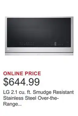 Costco LG 2.1 cu. ft. Smudge Resistant Stainless Steel Over-the-Range Microwave with ExtendaVent offer