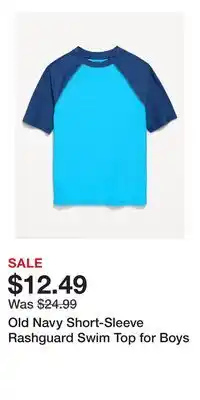 Old Navy Old Navy Short-Sleeve Rashguard Swim Top for Boys offer