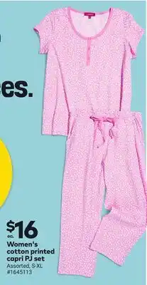 Giant Tiger Women's cotton printed capri PJ set offer