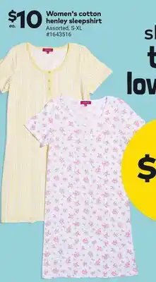 Giant Tiger Women's cotton henley sleepshirt offer