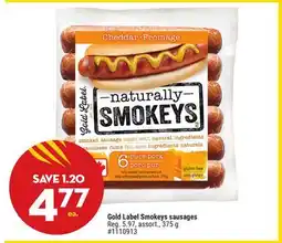 Giant Tiger Gold Label Smokeys sausages offer