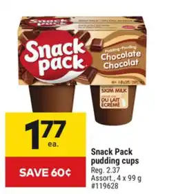 Giant Tiger Snack Pack pudding cups offer