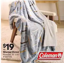 Giant Tiger Coleman Sherpa throw offer