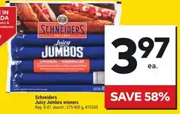 Giant Tiger Schneiders Juicy Jumbos wieners offer