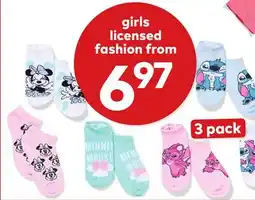 Giant Tiger Girls licensed low cut socks offer