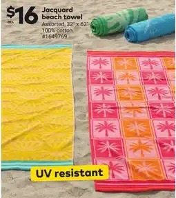 Giant Tiger Jacquard beach towel offer