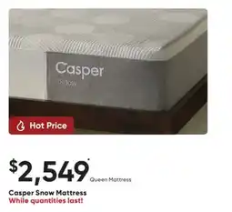 Sleep Country Casper Snow Mattress offer