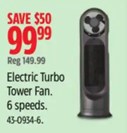 Canadian Tire Honeywell Electric Turbo Tower Fan offer