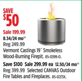 Canadian Tire Vermont Castings 19˝ Smokeless Wood-Burning Firepit offer