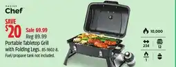 Canadian Tire Portable Tabletop Grill with Folding Legs offer