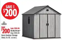 Canadian Tire Arrow Resin Outdoor Storage Shed, 8 x 10 offer